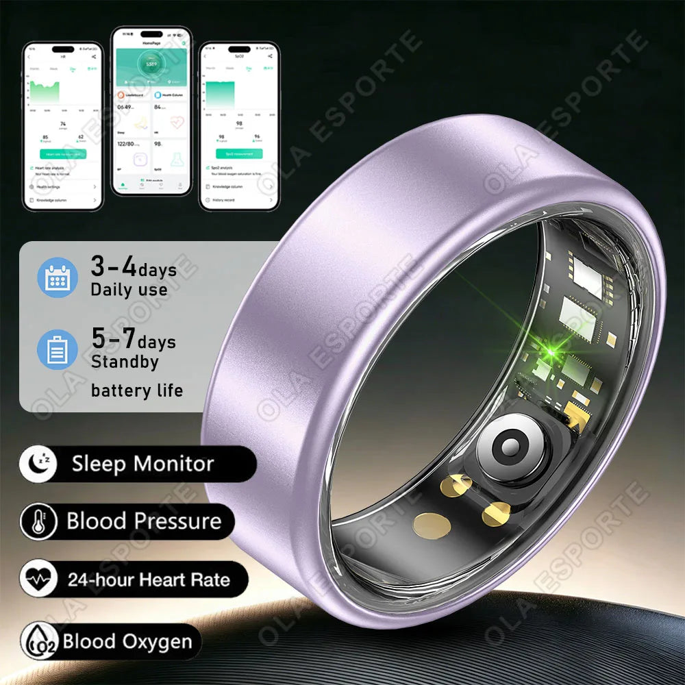 2026 Luxury Smart Ring for Couple Gift Heart Rate Monitor Smartring Men Women ip68 Waterpoof Decration Ring 100+Sport Modes