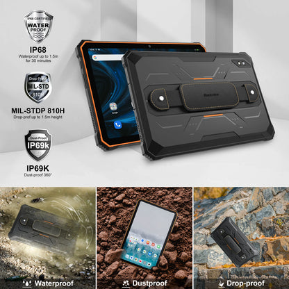 Blackview Active 8 Pro Rugged Tablet 10.36" 2.4K Display Helio G99 16(8+8)GB+256GB 22000mAh 48MP+16MP Android 15 4G LTE WiFi 33W Tablet PC