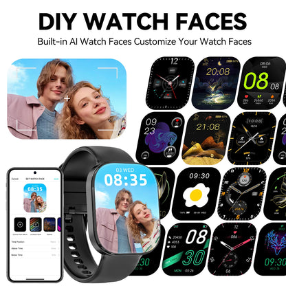 Y2 Smart Watch Bluetooth Call 1.88" TFT Screen IP67 Waterproof Fitness Watch Heart Rate Blood Oxygen Monitor 210mAh Magnetic Charging Sports Smartwatch for Android iOS