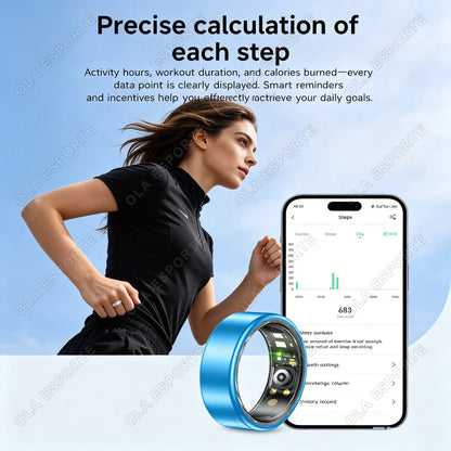 2026 New Smart Ring Men Women, Heart Rate Blood Oxygen and Sleep Monitor Smartring IP68 & 5ATM Waterproof, Multi-sport Mode Ring