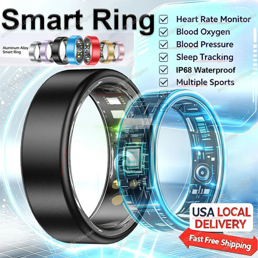 2026 Upgraded Smart Ring - Real-Time Health Tracker Ring, Heart Rate, Blood Pressure, Blood Oxygen, Steps, Exercise and Fitness, Sleep, Multiple Scenarios, Activity Tracker Rings,  Ideal Thanksgiving/Valentine'S Day/Christmas