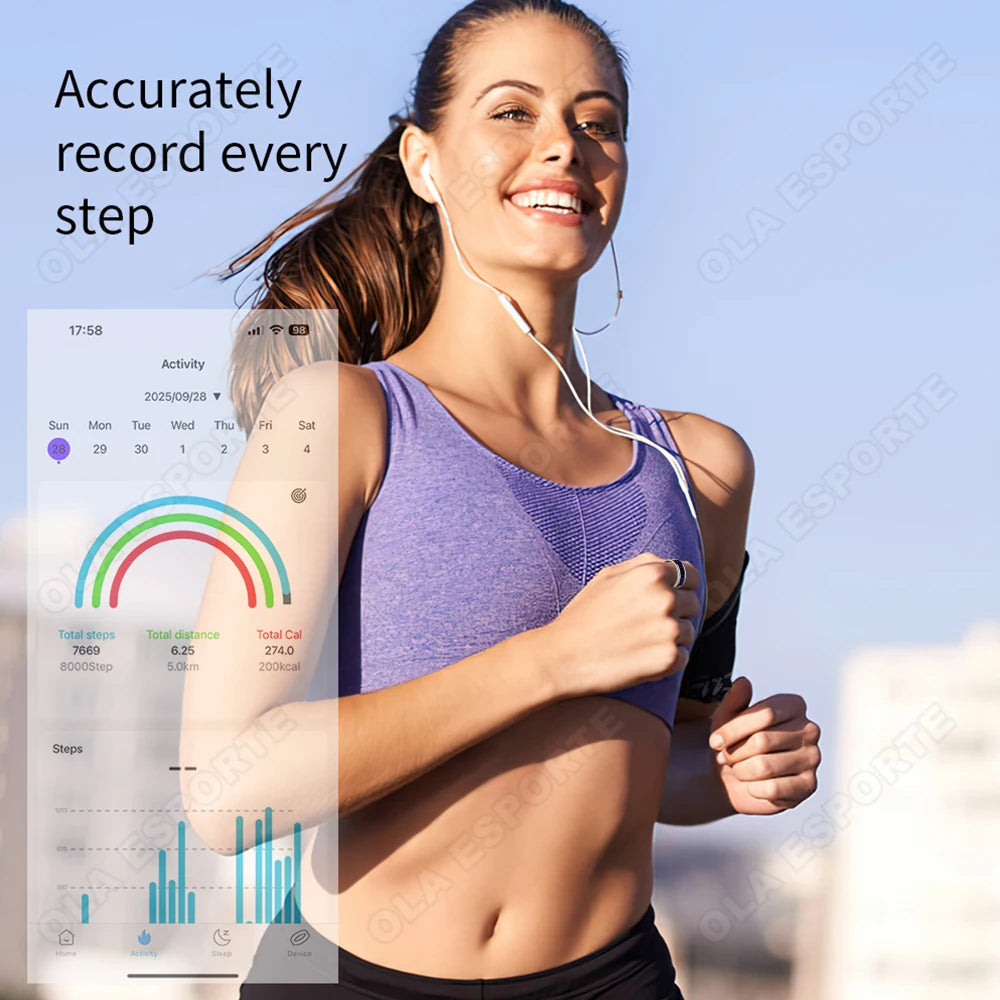 New 2026 Call ID Reminder Smart Ring Heart Rate Blood Pressure Monitoring Men Women Smartring IP68 Waterproof Health Multi Sports Fitness Tracking Rings