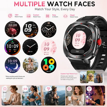 Smart Watch for Men Women Fitness Tracker, Bluetooth Call Smartwatch with Heart Rate & SpO2 Monitor, Sleep Tracker, 100+ Sports Modes, IP68 Waterproof, Long Battery Life Activity Tracker