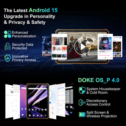 Blackview Active 8 Pro Rugged Tablet 10.36" 2.4K Display Helio G99 16(8+8)GB+256GB 22000mAh 48MP+16MP Android 15 4G LTE WiFi 33W Tablet PC