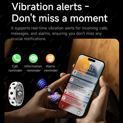 Smart Ring with Charging Case, Fitness Tracker Multi-Sport Mode,Imcoming Call Vibration Reminder, Health Monitor, IP68 Waterproof Smartring for Men Women