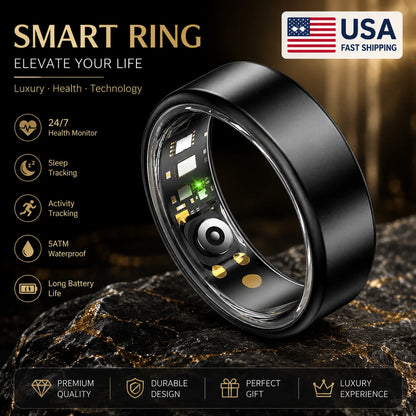 2026 Luxury Smart Ring for Couple Gift Heart Rate Monitor Smartring Men Women ip68 Waterpoof Decration Ring 100+Sport Modes