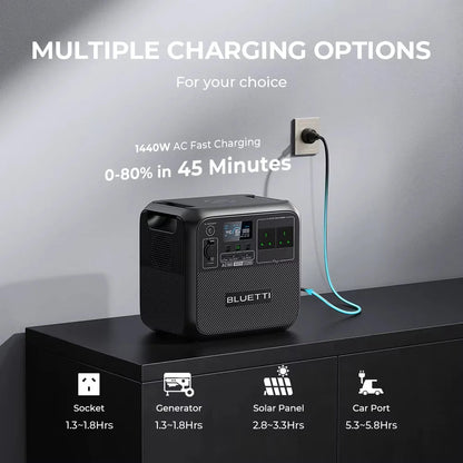 【Brand New】BLUETTI AC180 1152Wh 1800W Portable Power Station LiFePO4 Solar Generator 3500+ Cycles For Camping Hiking Fish