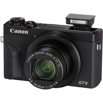 Canon PowerShot G7 X Mark III Digital Camera, 20.1MP 1-inch Sensor, 4K Video, 24-100mm f/1.8-2.8 Lens, Flip Touchscreen, Wi-Fi & Bluetooth, Black