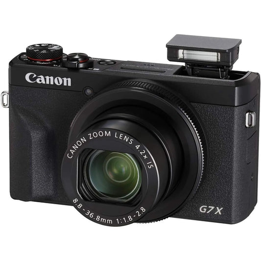 Canon PowerShot G7 X Mark III Digital Camera, 20.1MP 1-inch Sensor, 4K Video, 24-100mm f/1.8-2.8 Lens, Flip Touchscreen, Wi-Fi & Bluetooth, Black