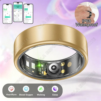 Smart Ring Men Women Heart Rate Blood Oxygen Monitor 5ATM Waterproof Multiple sports modes Step counting For Android iOS 2026 NEW R12