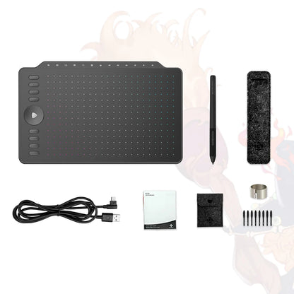 GAOMON Graphics Tablet M1220 12 Inch Large Pen Tablets Multimedia Keys for Drawing wIth PC Laptop MacOS Windows Android Phone,