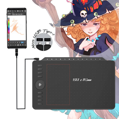 GAOMON Graphics Tablet M1220 12 Inch Large Pen Tablets Multimedia Keys for Drawing wIth PC Laptop MacOS Windows Android Phone,