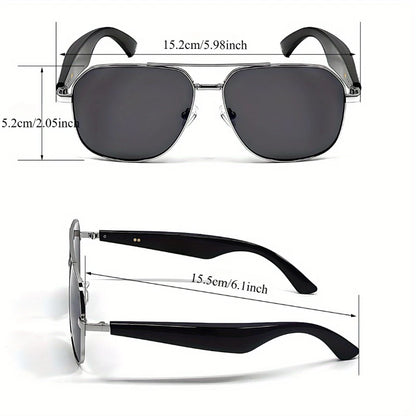 AI Translation Glasses, wireless smart glasses, support for over 100 languages, blue light-blocking lenses, built-in microphone/speaker, open-ear music and high-definition calls, photo capture control, USB magnetic charging,