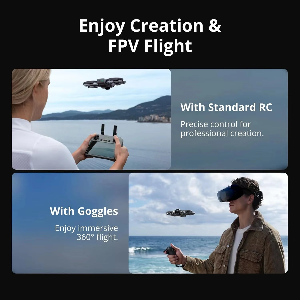 DJI Avata 360 Drone 4K Professional Drones with a Camera Imaging O4 FHD Video Transmission, RockSteady 3.0 Stabilization, 155° Ultra-Wide Angle for Aerial Filming