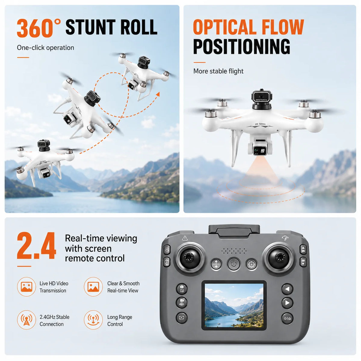 ZNLYRION S116 RC Drone Brushless Motor Long Flight Time WIFI Real Time Image Transmission Carry Bag Included