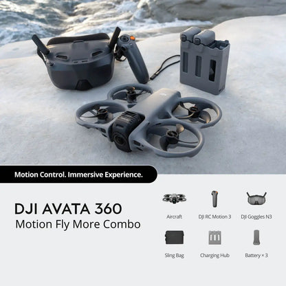DJI Avata 360 Drones with a Camera & RC 2 Motion Controller - Drone 4K Professional Imaging, 60fps 155° Ultra-Wide-Angle Camera, O4+ FHD Video Transmission, RockSteady 3.0 Stabilization for Aerial Filming