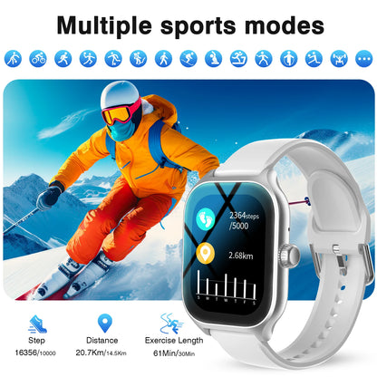 New Full-Touch High-Definition Men'S and Women'S Sports Smartwatch Features Wireless Dialing, Answering Calls, Motion Tracking and Music Control. Suitable for Android & IPhone,The First Choice for Gifts