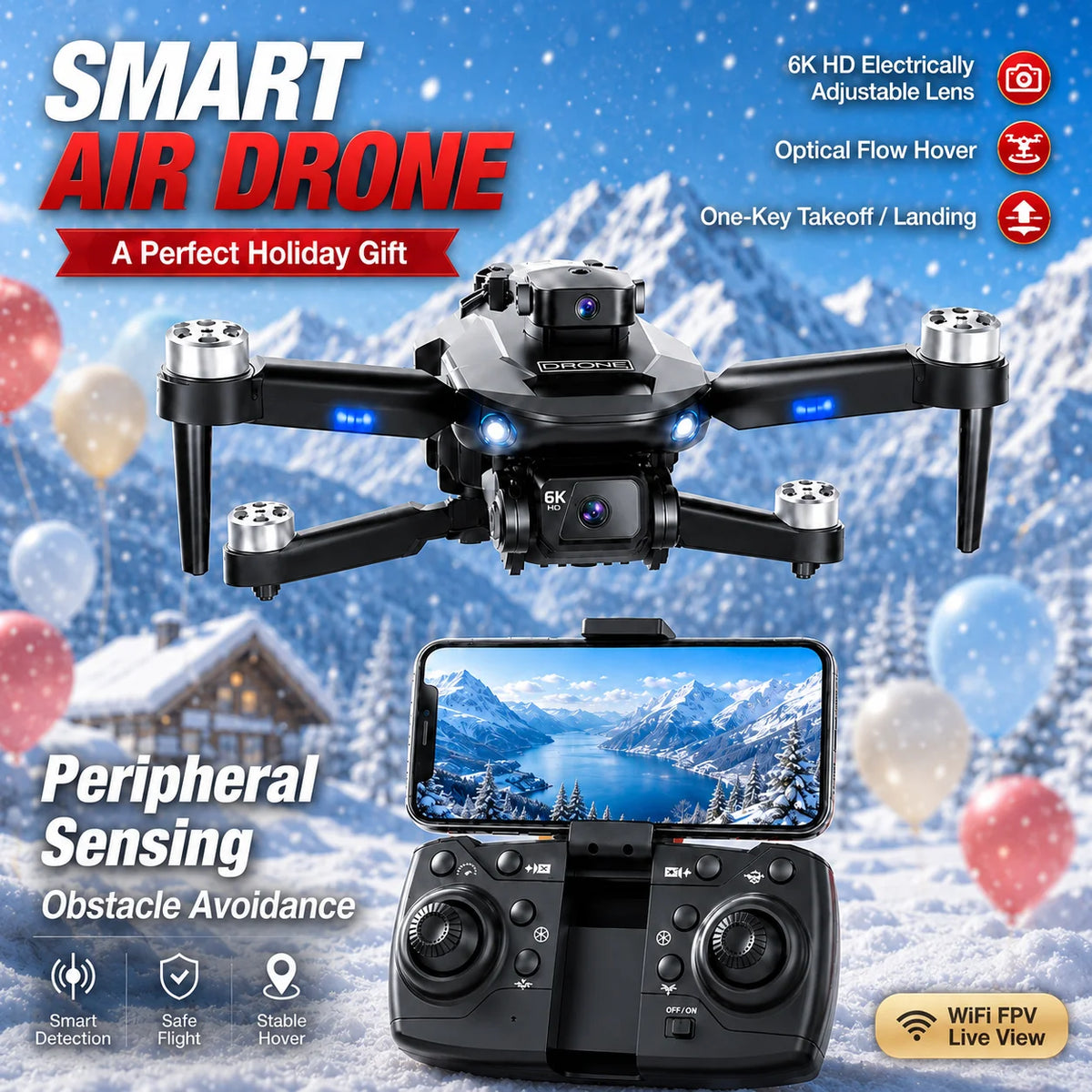 ZNLYRION F196 Brushless Drone 4K Dual Camera 360° Obstacle Avoidance Optical Flow Positioning 20Mins Flight Time WIFI FPV RC Quadcopter