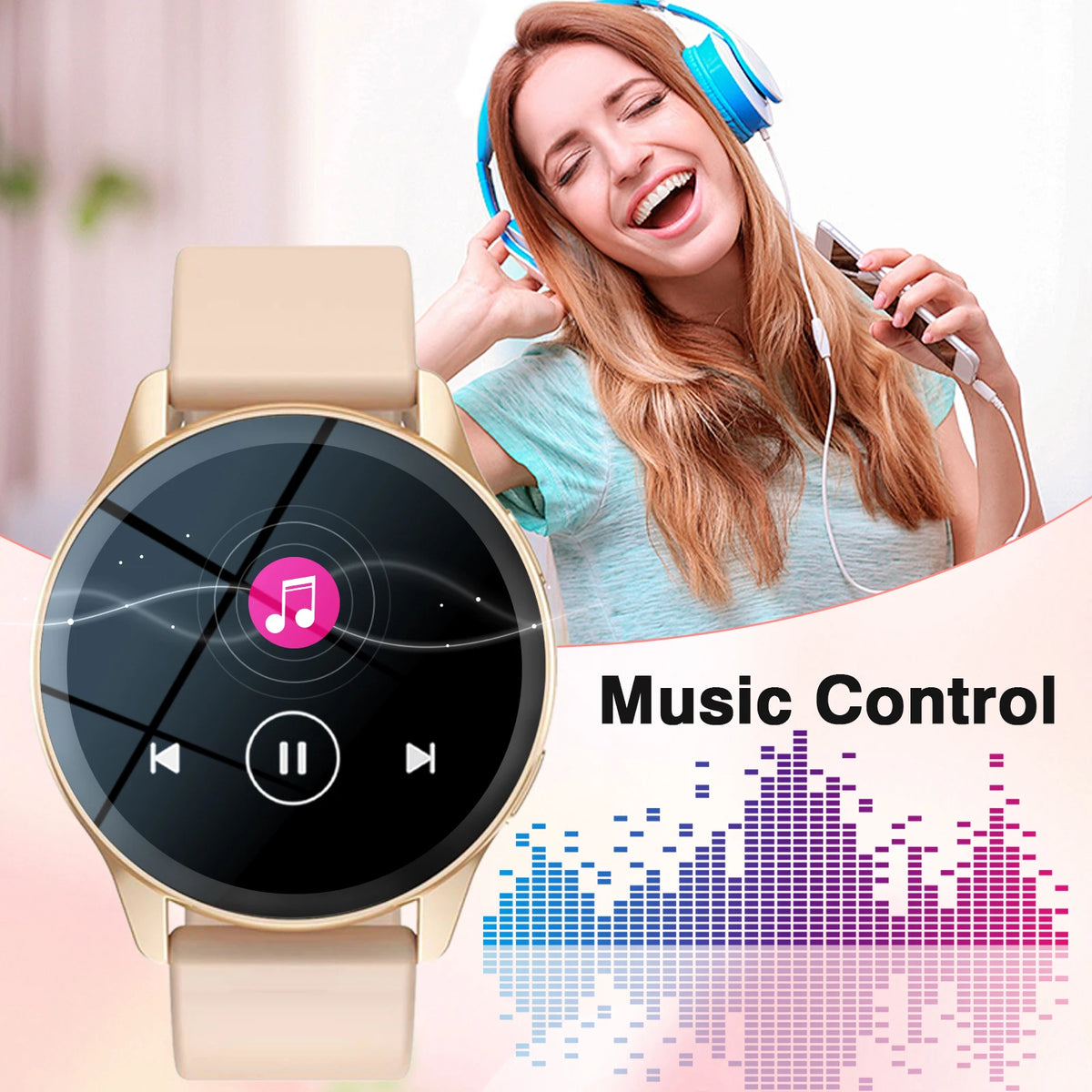 Smart Watch, Wireless Call/Dial, Multi-Sport Mode, Multiple APP Reminders, Suitable for Men and Women, Compatible with IPhone/An