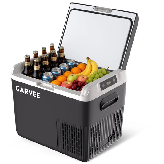 19 Quart 12 Volt Portable Car Refrigerator, Compressor Electric Cooler Mini Fridge, 12V/24V DC & 100-240V AC Dual Power, -4°F~68°F Fast Cooling Box for Truck RV Road Trip Camping Home, Black