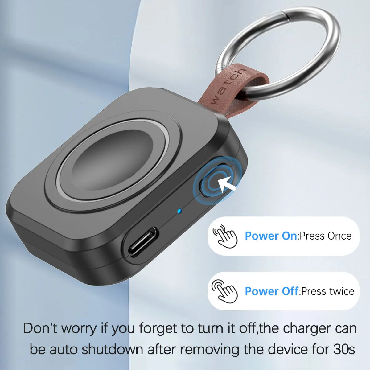 1200mAh Portable Wireless Charger Power Bank for Galaxy Watch 8/7/Ultra/6/6 Classic/5 Pro/4/3, Active Magnetic Keychain Charging