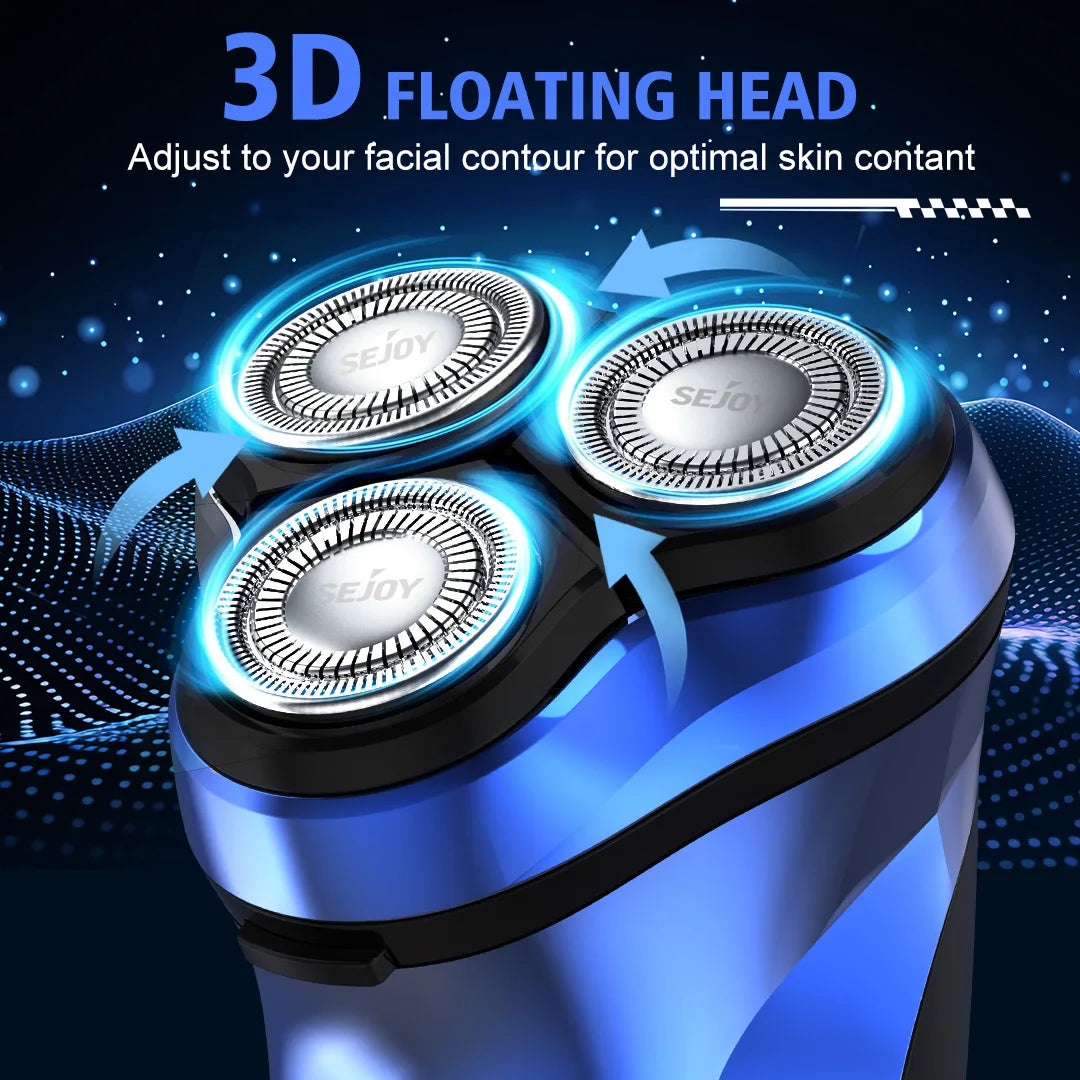Electric Razor for Men Cordless,Men's Electric Shaver,,Pop-up Trimmer,Wet or Dry Rotary Shaver for Men for Travel,USB Fast Charging