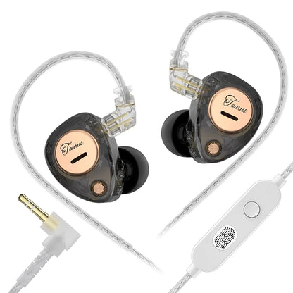 KZ Taurus Wired In Ear Monitor Earbuds Horizontal 2DD Dynamic Driver HiFi IEM Headphones Detachable 0.78mm Silver Plated Cable 3.5mm Gaming Earphones Optional Mic Noise IsolatingMusic Sports Laptop