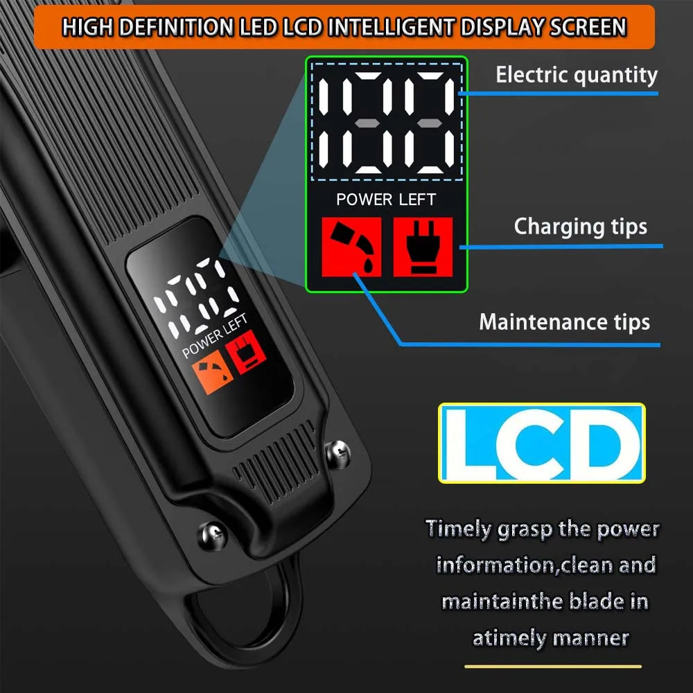 Professional Cordless Hair Clipper for Men Electric Barber Clipper & Trimmer Rechargeable Hair Cutting Tools