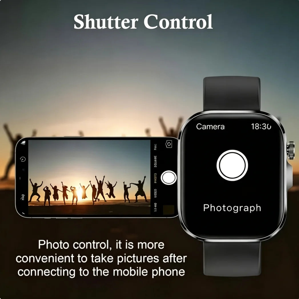 New Big Screen Smart Watch-2026, 5.11 cm Full Touch Screen, Wireless Calling/texting/multiple Sports Modes, with Outdoor LED Light Buttons, USB Rechargeable, Alloy Case/metal, 2 Replaceable Straps, Activity Tracking Watch, Gi