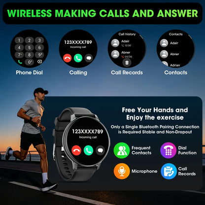 2026 New Smartwatch, Men's Watch, Women's Watch, 1.38-inch Screen, HD Display, 250mAh Battery, 60 Days Long Standby Time, Simple and Elegant, 100+ Sports Modes, Can Make and Answer Calls, Message Notifications, Multiple Watch