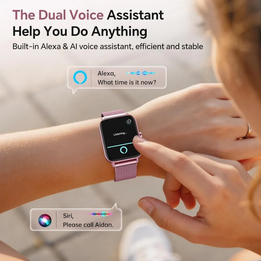 Fitness Watches with 1.85" HD Display, Dual OS, 120+ Modes, HR & Sleep Monitoring, 3ATM Water Res