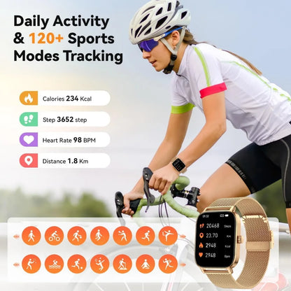 Women's Fitness Tracker Smartwatch: Waterproof Bluetooth Activity Monitor with Heart Rate and SpO2 for Android/iPhone