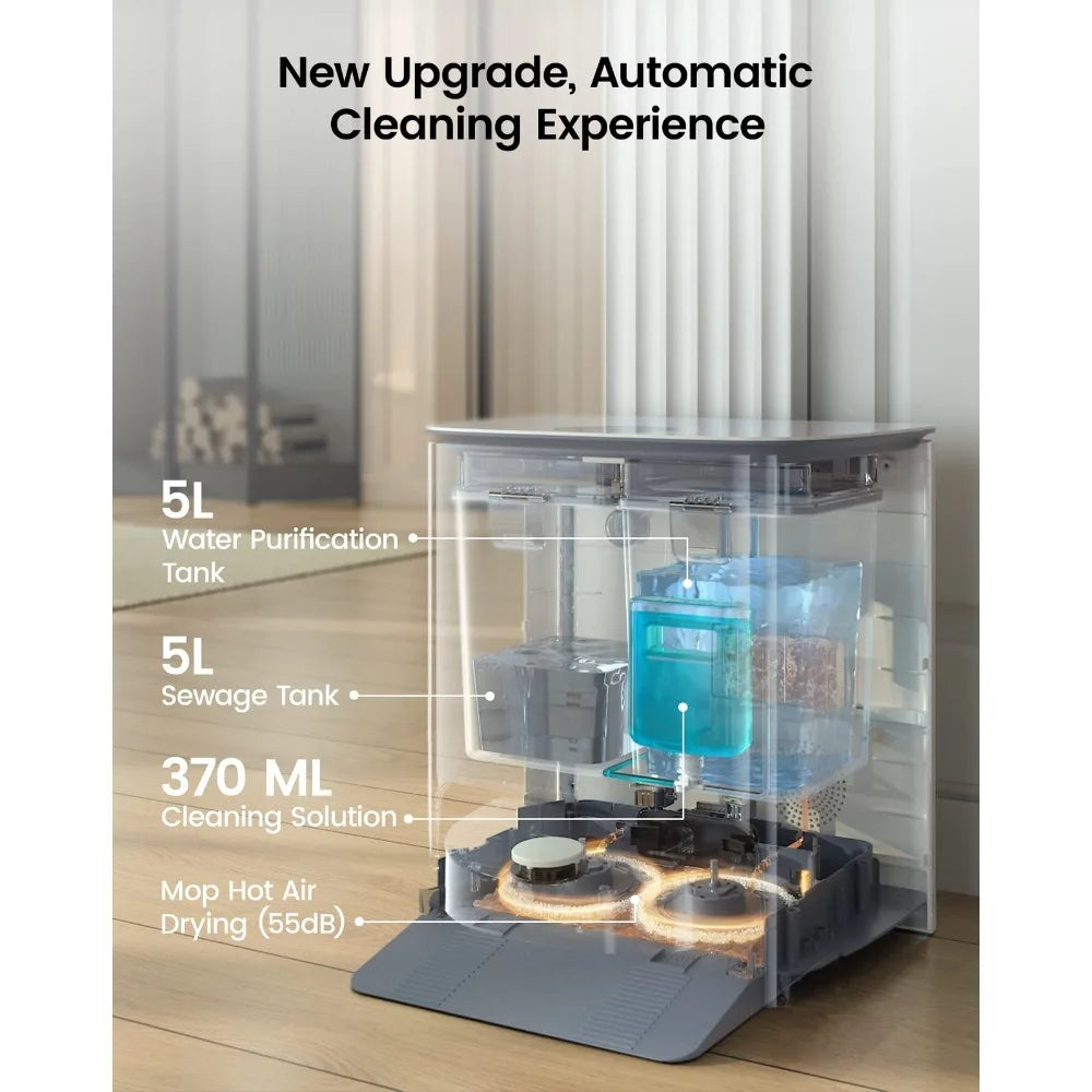 Lidar Navigation Self-Cleaning Robot Vacuum Mop 5L Large Tank Smart Home Cleaner Compatible with Alexa