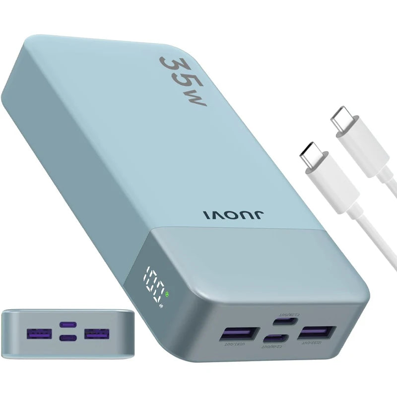 JUOVI Portable Power Bank 35W 20000mAh Battery Pack Fast Charging, PD3.0 QC4.0 Phone Battery Pack with LED Display for iPhone 17 16 15 14, Galaxy, Tablet, Switch, Etc