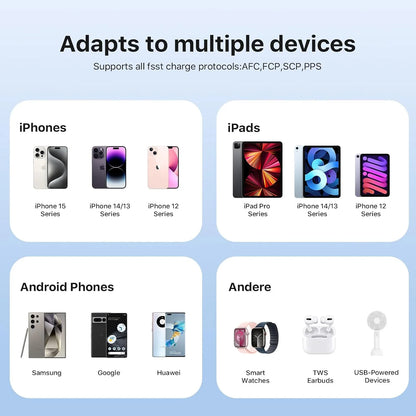 JUOVI Power Bank 10000mAh 35W External Battery Quick Charge Portable Charger PD 3.0 and QC 4.0 USB C Portable Battery for iPhone 17 16 15 14 13 Series Galaxy Tablets Etc