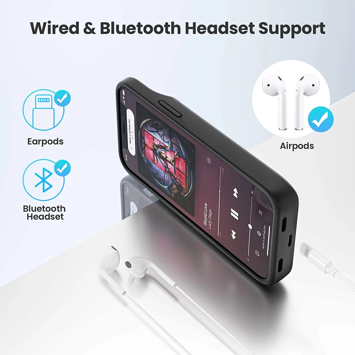 NEWDERY 4800mAh Slim Battery Charger Case for iPhone 13 12 Mini Portable Power Bank Extended Battery Pack Protective Cover