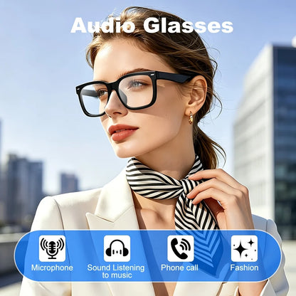 Wireless Audio Glasses, Multifunctional Bluetooth Glasses for Men and Women, Support Hands-free Calling in High-definition Voice, High Fidelity Music Quality
