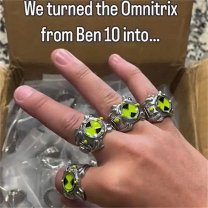 Anime Ben 10 Omnitrix Cosplay Ring Unisex Punk Goth Trendy Personality Finger Rings Jewelry Accessories