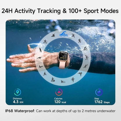 1.85" HD Women's Smartwatch with 100+ Sport Modes and Fitness Tracking