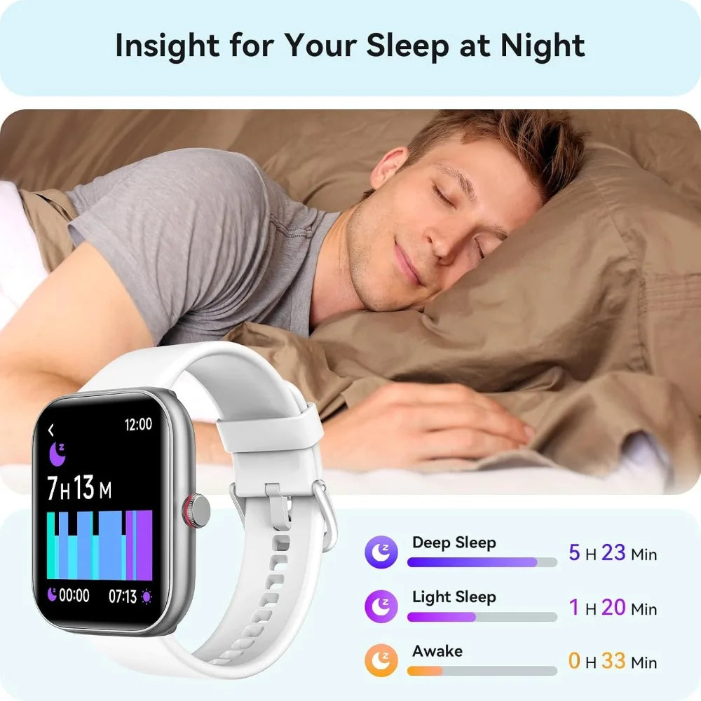 Bluetooth Smartwatch with Fitness Tracker, Answer/Call, Waterproof and Health Monitoring