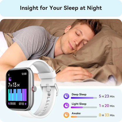 Bluetooth Smartwatch with Fitness Tracker, Answer/Call, Waterproof and Health Monitoring