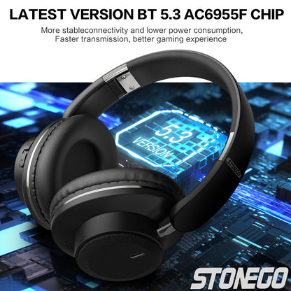 Bluetooth Headphones Wireless Headset Over Ear Foldable Portable Fashion Aesthetic Design With 24H Long Battery Life Premium Hi-Fi Stereo Sound All Day Comfortable Fit For Photography Props Travel Sports Gym Workout Gaming Sc