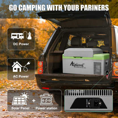 Alpicool Y20T Portable Fridge 12 Volt Car Refrigerator 21 Quart Freezer for Fishing, Camping, RV, Truck, Boat-12/24V DC