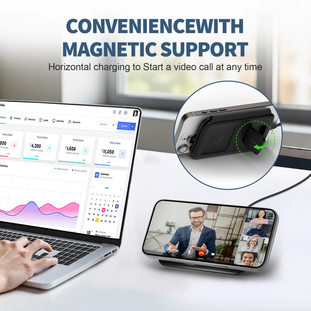 Foldable 3-in-1 15W Wireless Charger Station Magnetic Phone Charge Dock Fast Charging for Apple Watch iPhone 17 16 pro - Travel