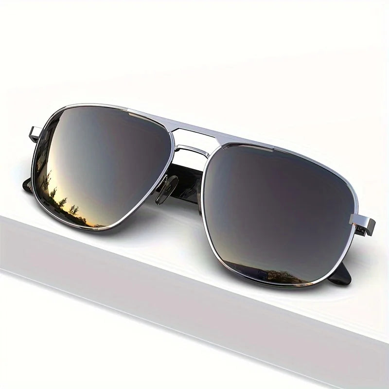 Smart Wireless Bluetooth Glasses AI Translation Metal-Framed Polarized Sunglasses with Built-In Microphone And Speaker for Sports Travel Driving