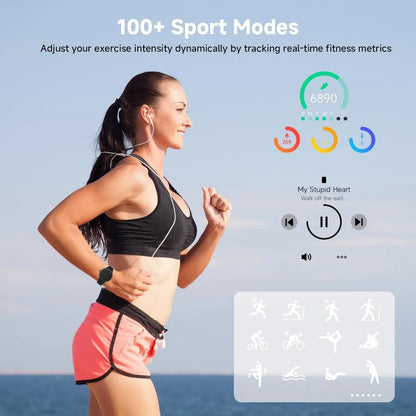 Lightweight Women's Fitness Tracker with Bluetooth, Voice Control, Waterproof Features and Multiple Sport Modes