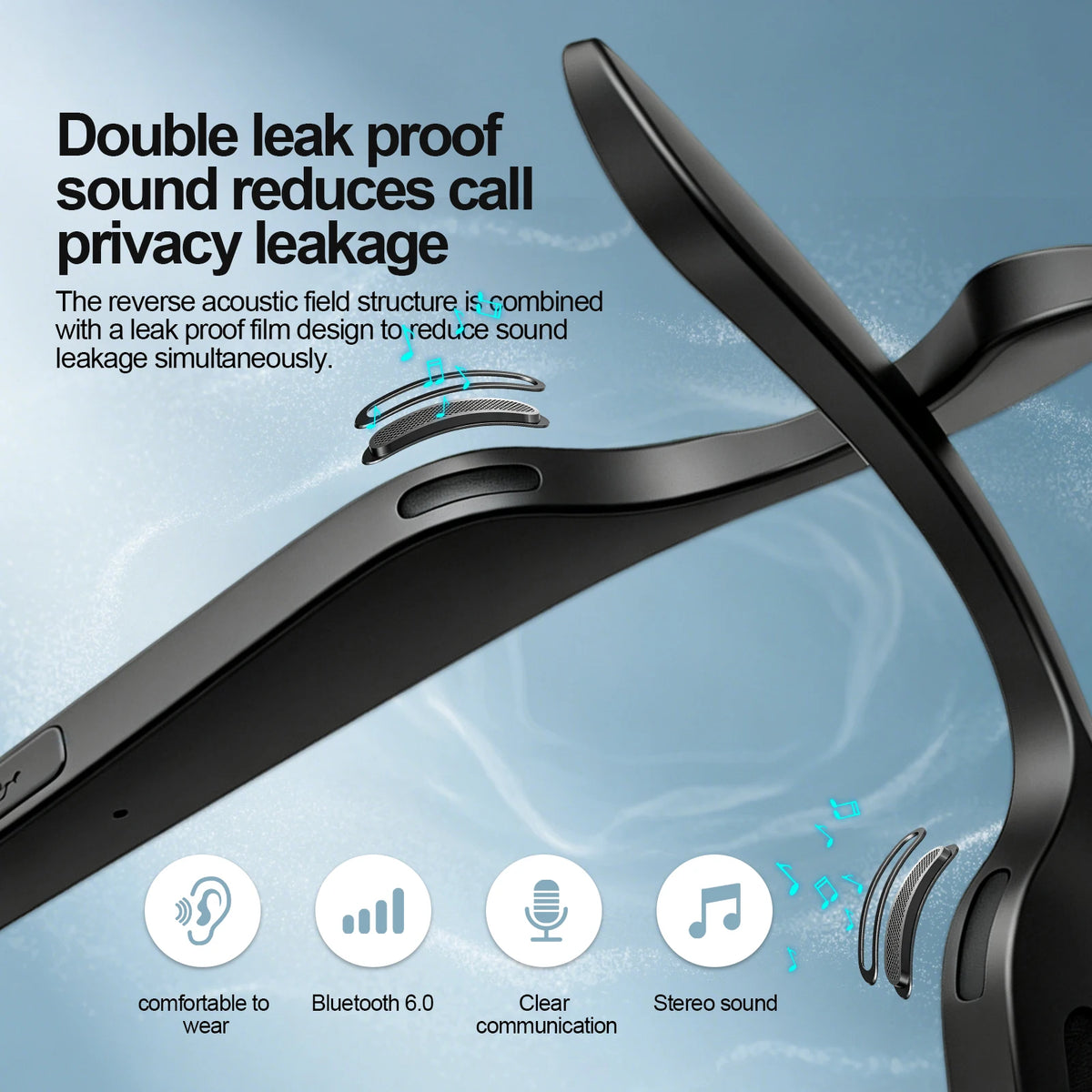 Bluetooth Smart Audio Glasses, Wireless Open-Ear Sunglasses with Built-In Speakers and Microphone, Hands-Free Music & Phone Calls, Portable Sports Eyewear for Running, Cycling, Gym, Cooking, Driving, Travel, Work, iPhone Andr