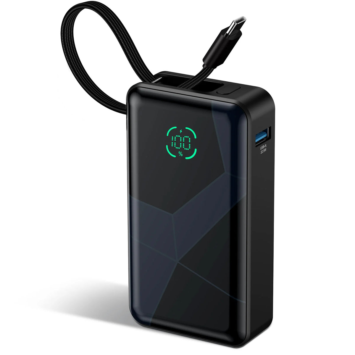Power Bank 10000mAh PD30W/20000mAh PD45W Fast Charging Portable Charger with Built-in USB-C Cable for iPhone Samsung Ipad