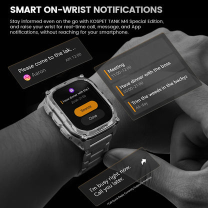 KOSPET Tank M4 Special Edition Men's Smartwatch 1.96 Inch AMOLED 10ATM Waterproof Freediving Offline Maps GPS 2 Wristbands