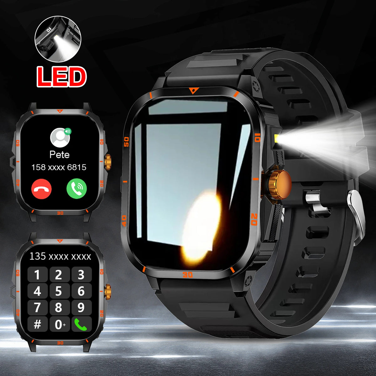 New Full-Touch High-Definition Men'S and Women'S Sports Smartwatch Features ,Wireless Dialing, Answering Calls, Motion Tracking,  Music Control. Suitable for Android & Iphone,Christmas/New Year/Birthday Watch Gifts